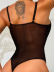 suspender low-cut backless stitching solid color perspective one-piece underwear NSRBL133439