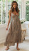 backless lace-up low-cut sling large swing polka dot print dress NSJKW133446
