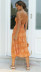 slit suspender slim backless lace-up flower print dress NSJKW133447