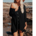 long sleeve loose lapel solid color shirt beach outdoor cover-up NSFH133480