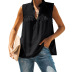 button solid color ruffle stand collar loose vest NSFH133483