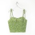sling backless lace-up slim floral vest NSXDX133492