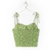 sling backless lace-up slim floral vest NSXDX133492