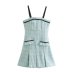 suspender backless slim color matching Rough Spinning dress NSAM134629