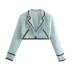 long sleeve suit collar slim short color matching Rough Spinning blazer NSAM134630