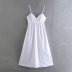 Sling low-cut backless high waist solid color Poplin Dress NSAM134632