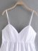 Sling low-cut backless high waist solid color Poplin Dress NSAM134632