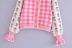 button color matching plaid cherry strawberry long sleeve knitted jacket NSAM134636