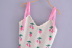 suspender backless slim cherry strawberry color matching knitted dress NSAM134637
