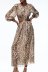 round neck backless puff sleeve long leopard printed dress NSAM134642