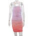 elastic high waist sling backless slim contrast color dress NSSFN134651