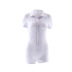 breasted solid color POLO collar tight high-waist short sleeve jumpsuit NSSFN134653
