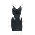 Slim High Waist sling backless hollow bow solid color dress NSSFN134662