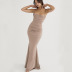 tight high-waisted suspender backless low-cut mopping solid color dress NSSFN134664