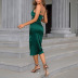 slit tight hollow sling backless high waist solid color dress NSDWT134708