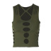 hollowed slim sleeveless short solid color vest NSHTL134723