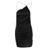 backless slit slim sling short solid color dress NSHTL134727