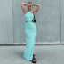 hollow slit sleeveless high waist slim solid color dress NSLKL134760