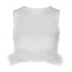 round neck stitching plush sleeveless short solid color vest NSLKL134761