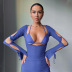 hollow lace-up tight long sleeve wrap chest solid color dress with vest NSLKL134762