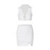 hollow lapel sleeveless v neck high waist solid color vest and skirt suit NSLKL134771