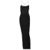 slim slit backless cross suspender solid color dress NSHTL134790
