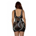 suspender hot drill backless v neck tight solid color perspective dress NSYMS134813