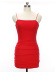 suspender backless low-cut slim solid color dress NSDWT134847