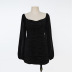 backless square neck long sleeve slim short solid color dress NSDWT134852