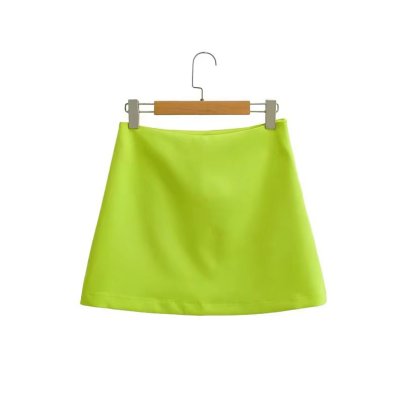 Short Slim High Waist Solid Color Skirt NSAM134860