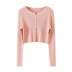 knitted single-breasted solid color V-neck long sleeve slim top NSAM134861