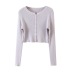 knitted single-breasted solid color V-neck long sleeve slim top NSAM134861