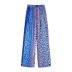Pantalones anchos sueltos de cintura alta informales con estampado NSAM134865
