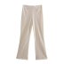 Pantalón slim elástico acampanado de cintura alta en color liso NSAM134874