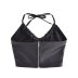 imitation leather zipper solid color backless slim hanging neck vest NSAM134885