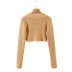ripped long sleeve short slim solid color knitted top NSAM134887