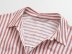 mid-sleeve lapel v neck long style striped shirt dress NSAM134898