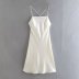 backless Cross Sling slim lace-up solid color Dress NSAM134907