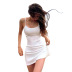 suspender slim backless solid color dress NSBLS134950