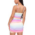 backless suspender high waist tight color gradient dress NSBLS134954