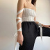 lace-up tube top backless slim solid color vest NSBLS134961
