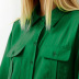 solid color long sleeve pocket stitching slit dress NSSQS134993