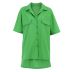 cotton solid color short-sleeved shirt and skirt two-piece lounge set NSSQS135003