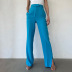 solid color high waist lengthened slit straight trousers NSSQS135008