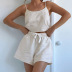 solid color cotton loose camisole shorts two-piece lounge set NSSQS135010