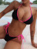 conjunto de bikini con cordones y copa triangular con costuras de color NSDA135027