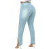 jeans slim con cintura alta y rotos NSWL135038