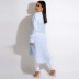 lapel long sleeve Striped print Slit shirt Dress NSGCX135071