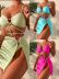 pit strip solid color three-piece swimwear set NSCSY135081