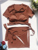 conjunto de traje de baño corto de cuatro piezas de manga corta con tira en el hoyo de color sólido NSCSY135088